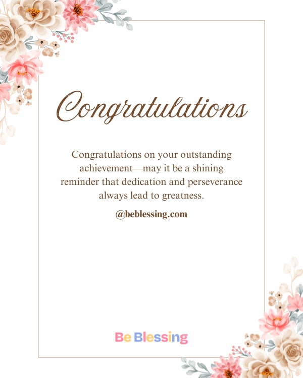 Congratulations On Outstanding Achievement